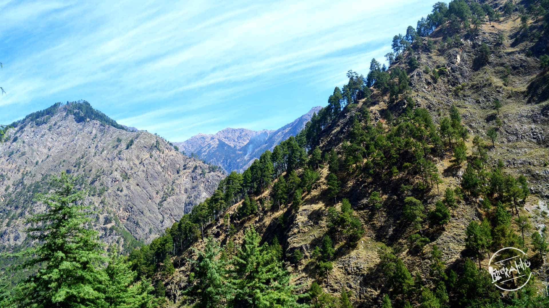 trekking towards Grahan Village