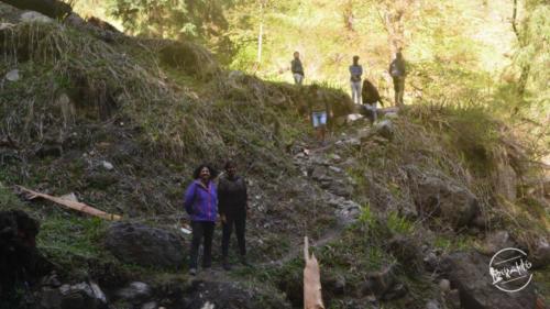 grahan village - trek towards waterfall 